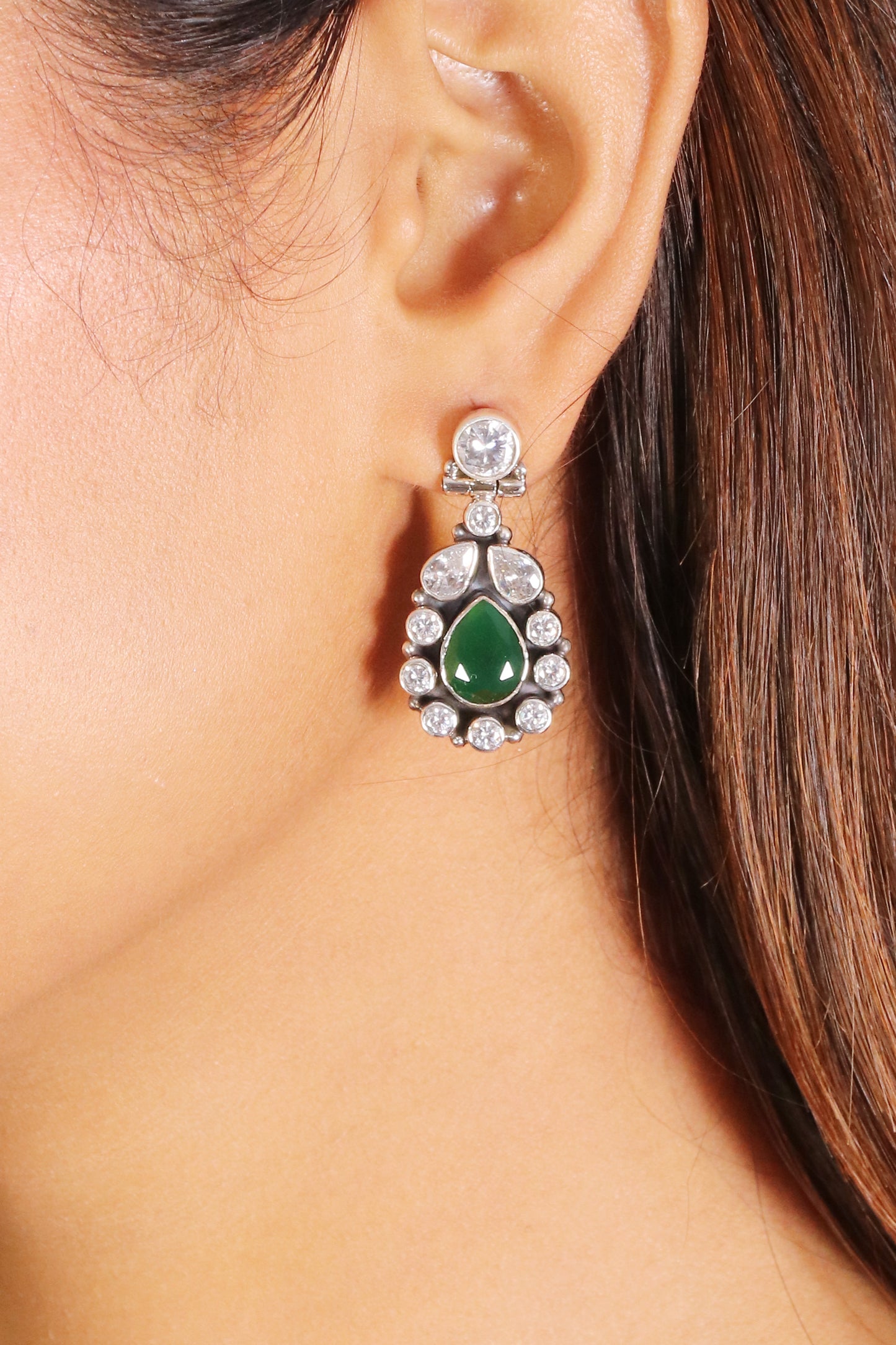 Saadagi Green Pear Shape earring image 1