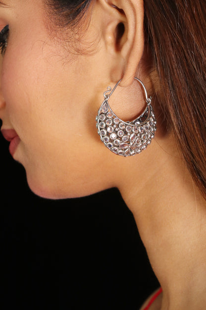 Saadagi Big White Stone hoops image 1