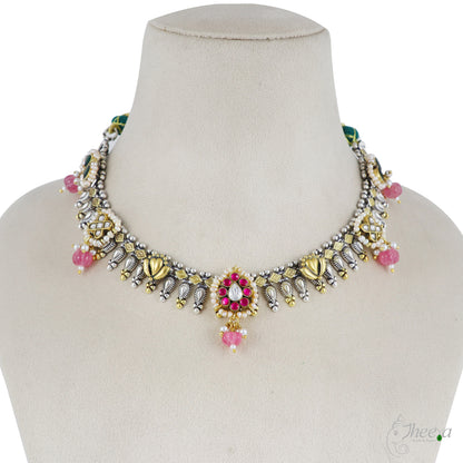 Pink Pumpkin Beads Fusion Necklace image 2