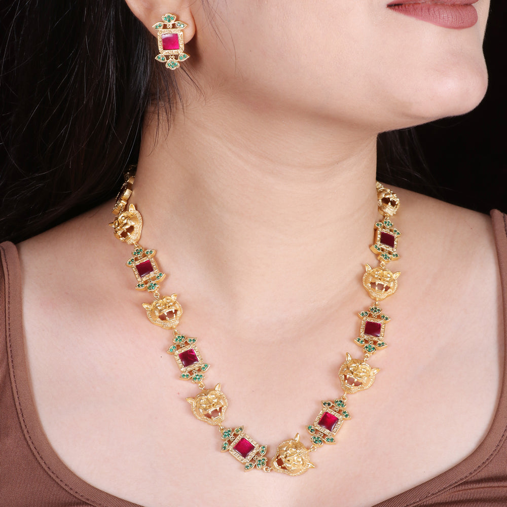 Panther with Kundan Necklace Set image 0