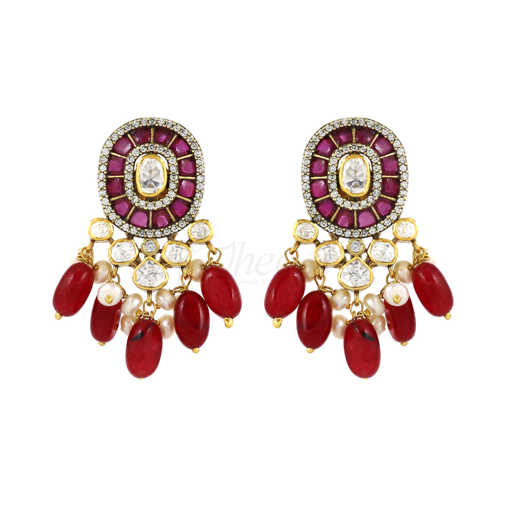 Jadau Kundan Choker Set with Moissanite and Pearls image 2