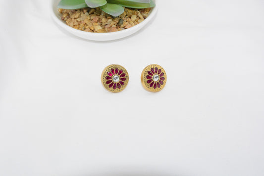 Red Kundan Studs image 0
