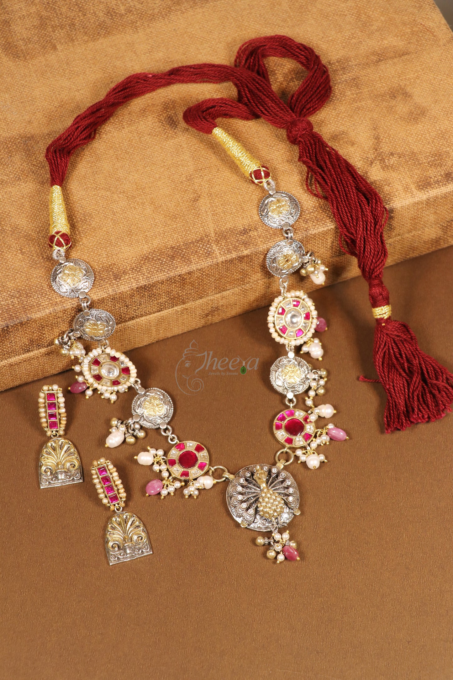 Peacock pendant fusion necklace