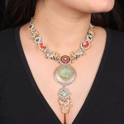 Fusion Necklace with Mint Green Pendant image 0