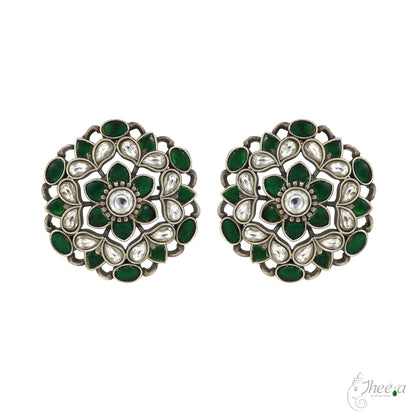 Green and White Stone Kundan image 0