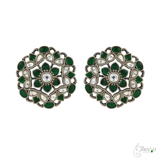 Green and White Stone Kundan image 0