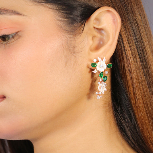 Fresh and Delicate Floral Mother of Pearl Earring image 0