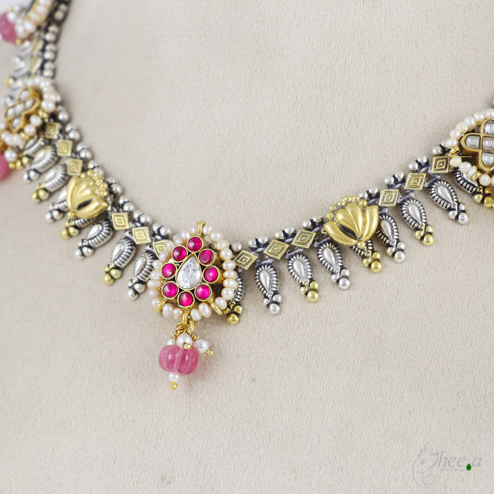 Pink Pumpkin Beads Necklace image 1