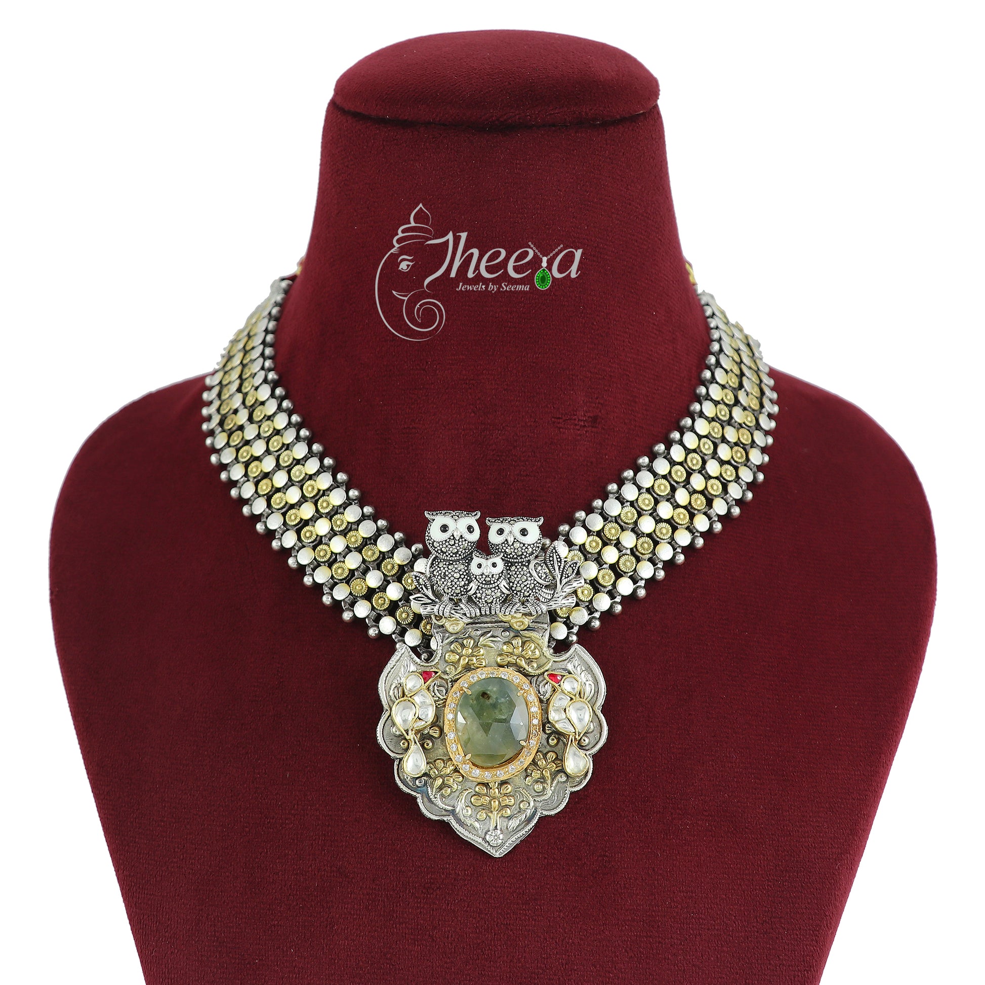 Riwaayat Fusion Necklace with Owl Family image 1