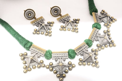Antique Tribal Silver Necklace Set image 1