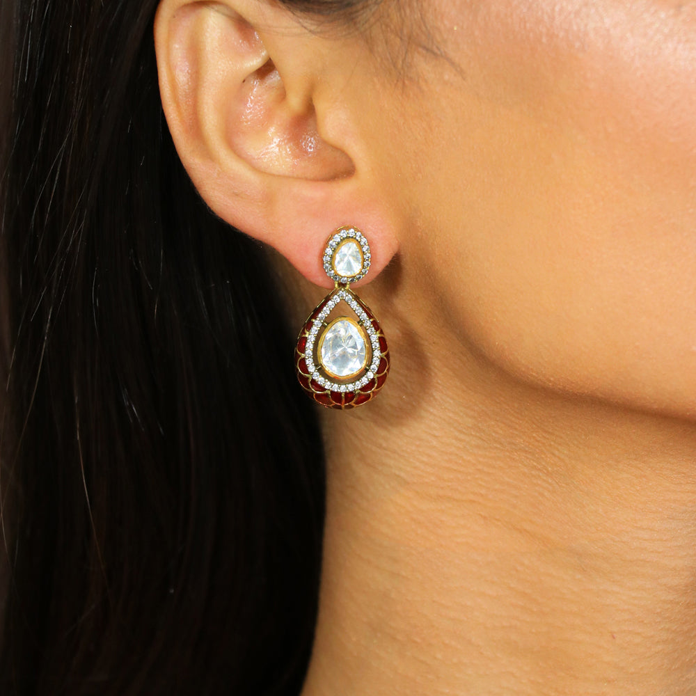 Jadau Kundan Drop Earrings image 1