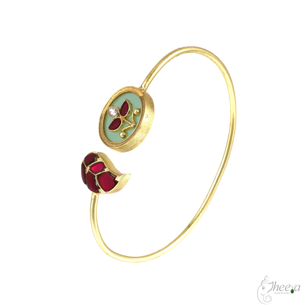 Kundan inlay Work Combo Bracelet image 1