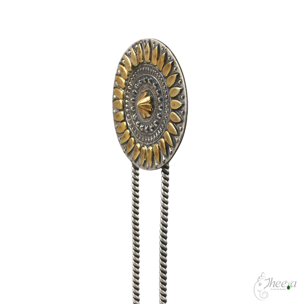 Dual Tone Big Round Double Tong Hair Pin image 3