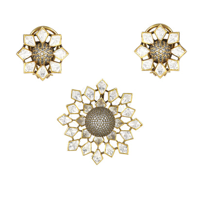 Sunflower Moissanite  Pendant Set image 0