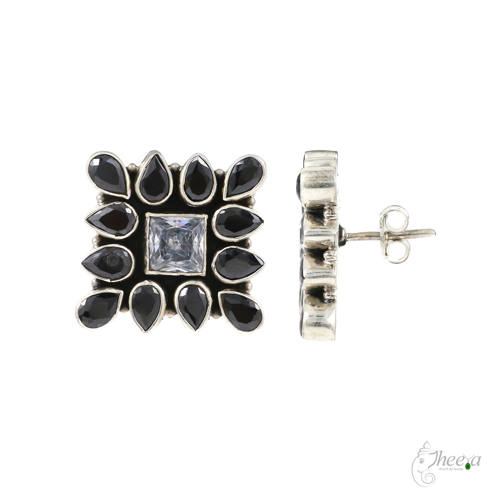 Grey Stone Square Studs image 2