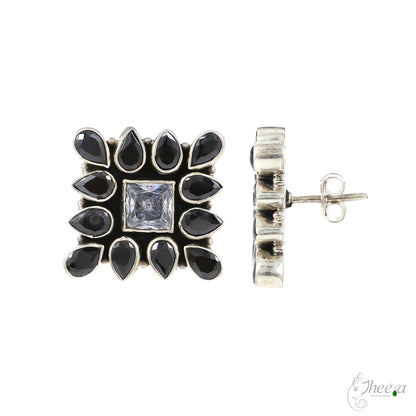 Grey Stone Square Studs image 2