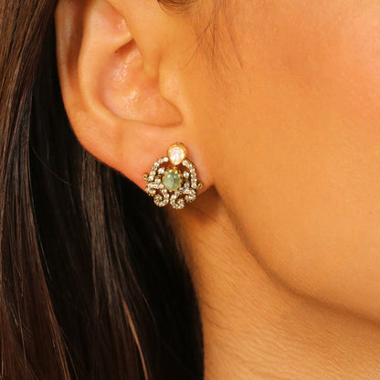 Mint Green with Moissanite and CZ Pendant Set image 2