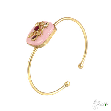 Rose Quartz Bracelet with Kundan inlay work image 1