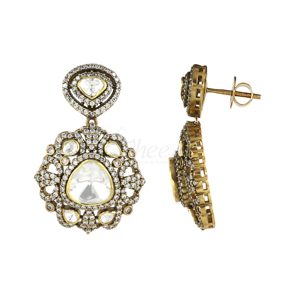 Moissanite and CZ Earrings image 1