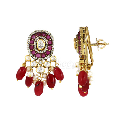 Jadau Kundan Choker Set with Moissanite and Pearls image 3