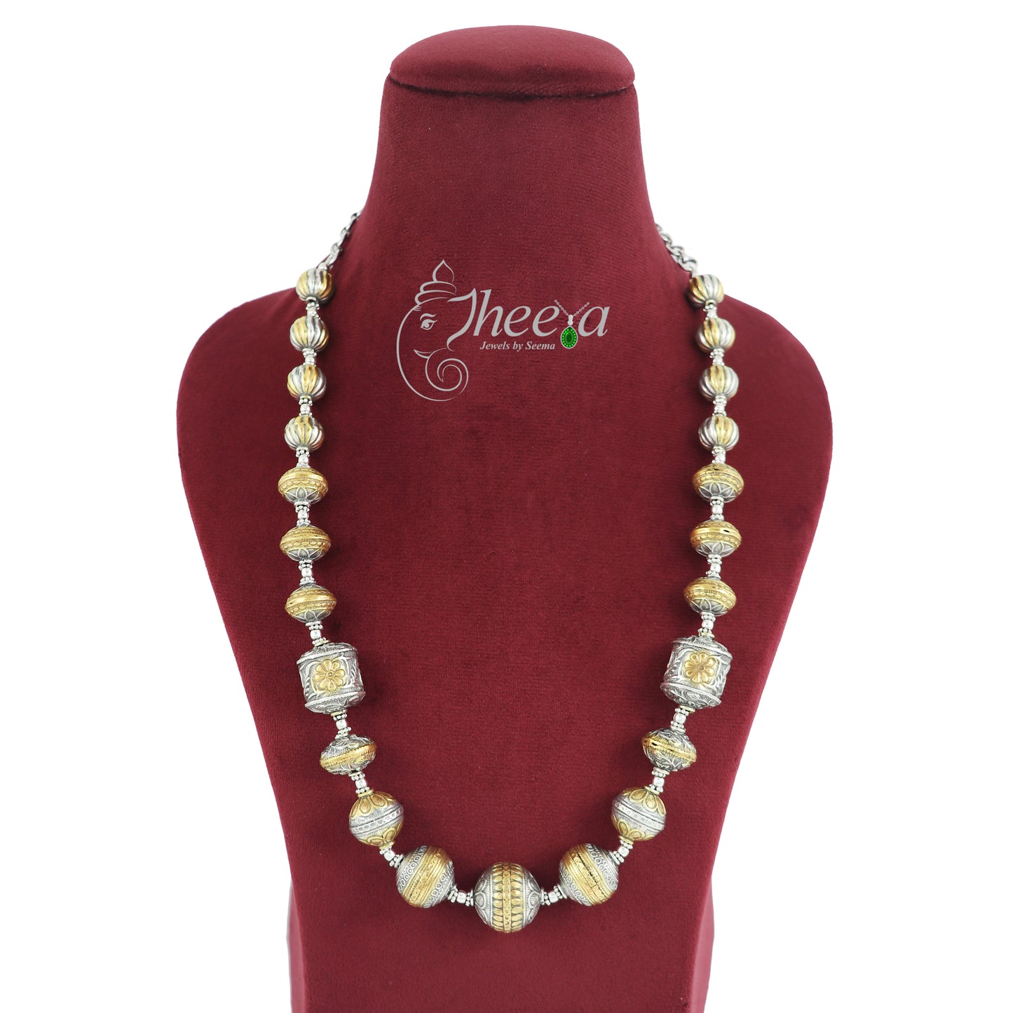 Saadagi Dual Tone Beads Necklace with Drums image 1