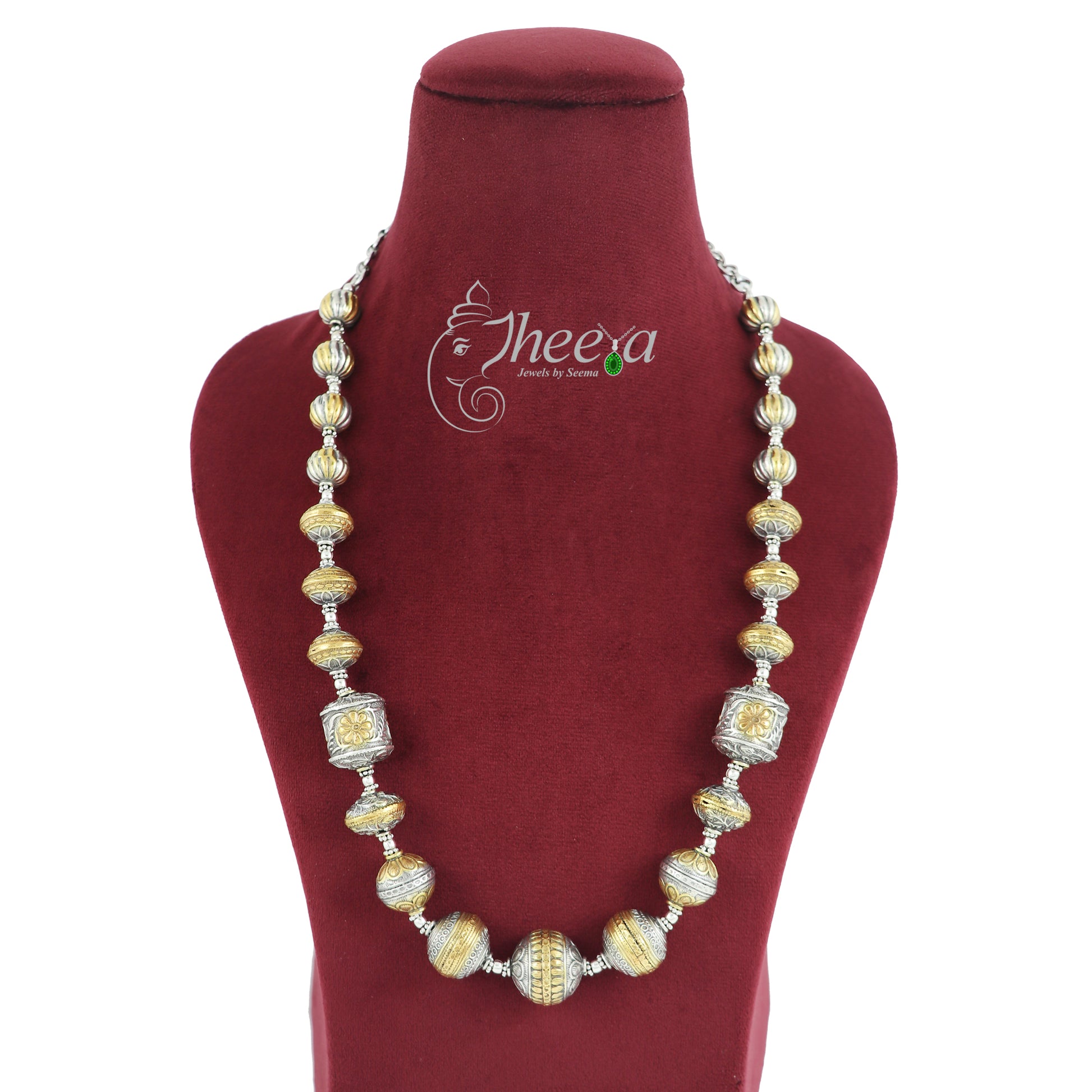 Saadagi Dual Tone Beads Necklace with Drums image 1