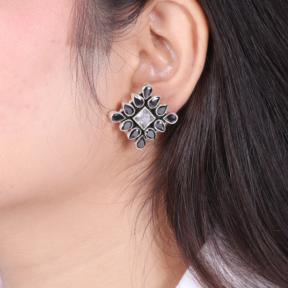 Grey Stone Square Studs image 0