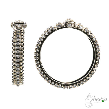 Pure Silver White Stone Kangan Bangle image 3