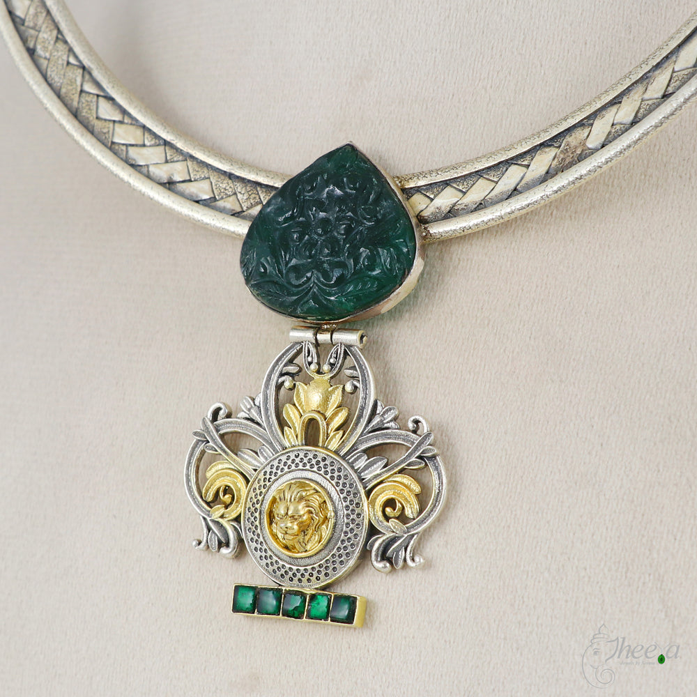 Green Natural Stone Pendant Hasli image 2