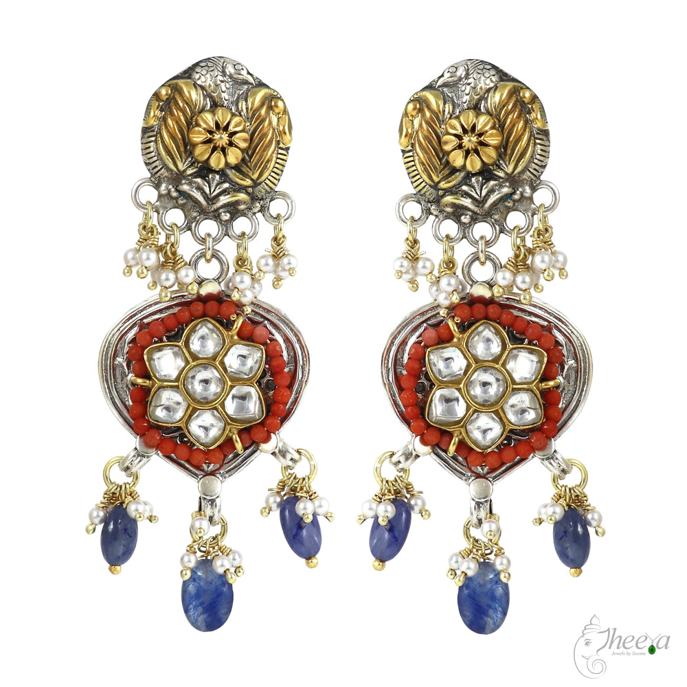 Fusion Necklace Set with Corals and Amethyst Beads image 1