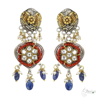 Fusion Necklace Set with Corals and Amethyst Beads image 1