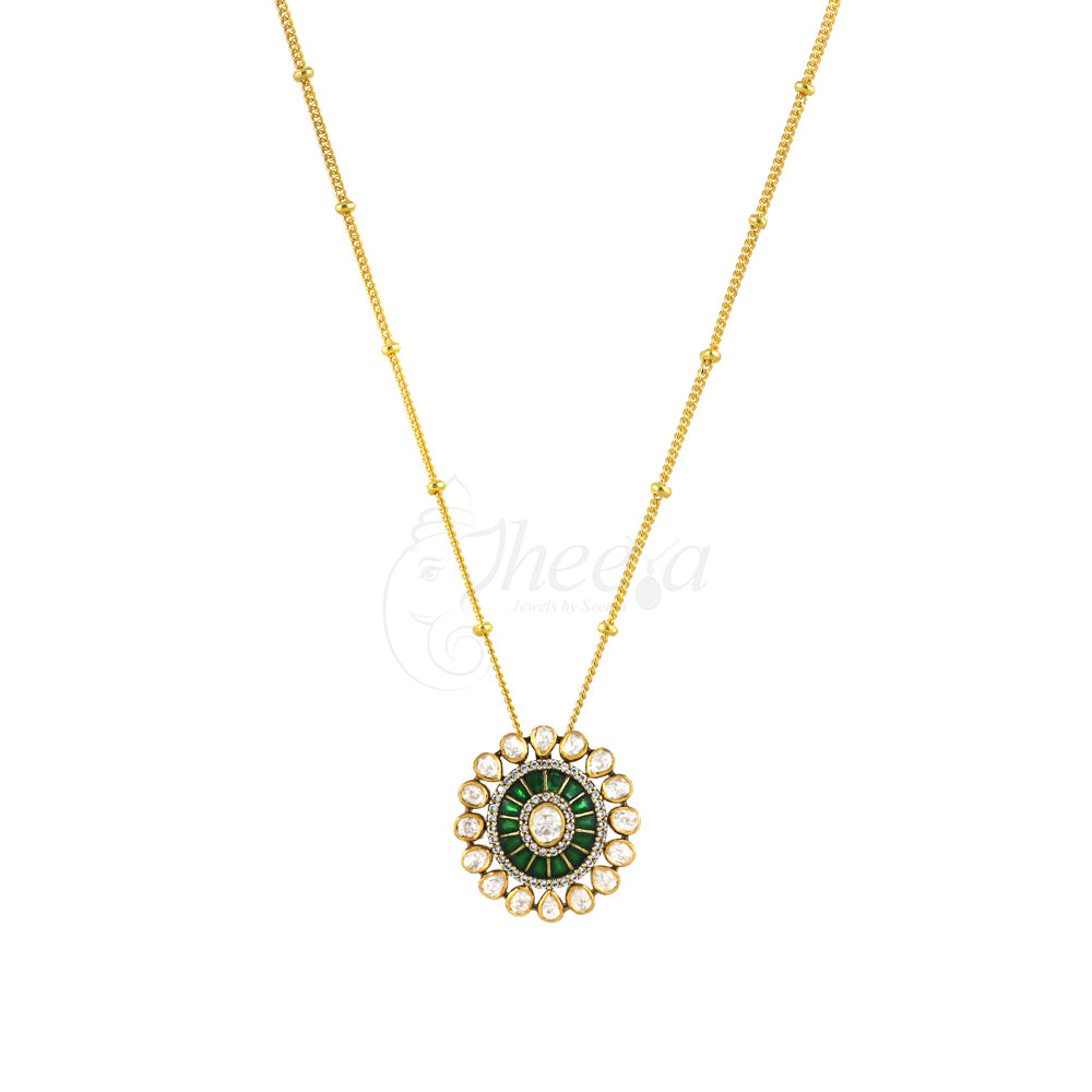 Moissanite  Kundan Pendant image 4