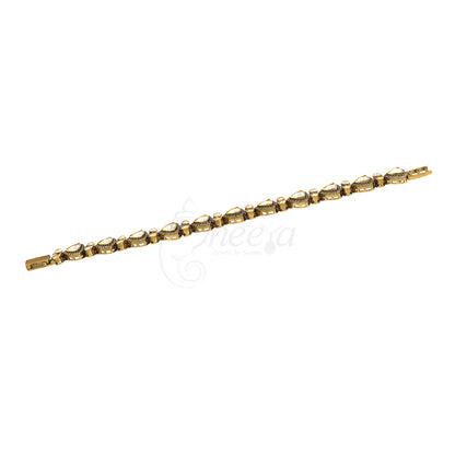Moissanite bracelet with antique gold finish