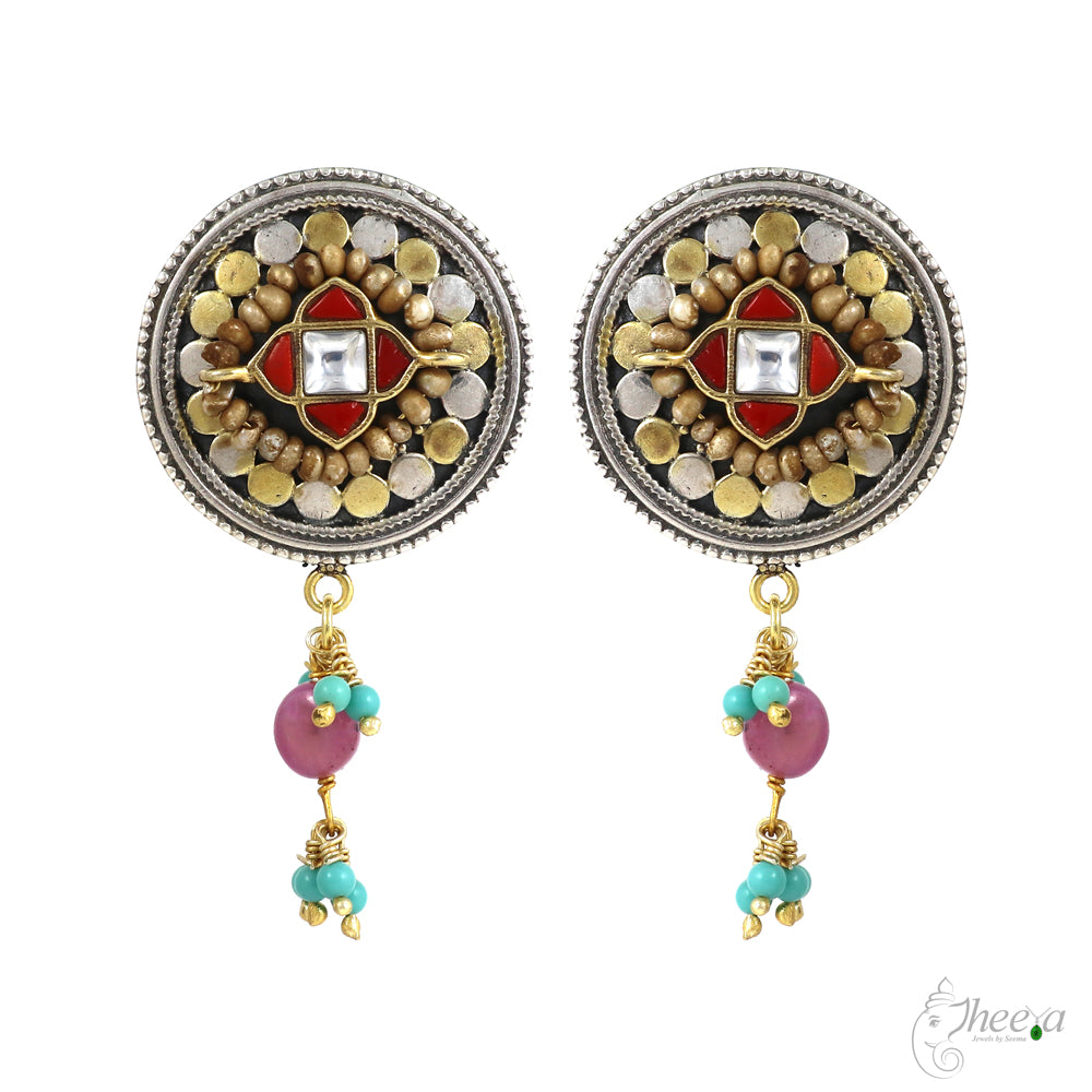 Coral and Tuquoise Fusion Necklace Set image 1