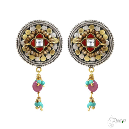 Coral and Tuquoise Fusion Necklace Set image 1