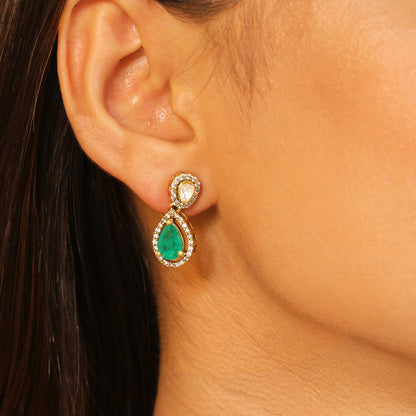 Emerald Drop Moissanite Pendant Set image 2