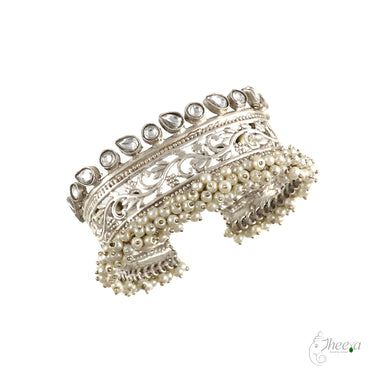 Filigree work Cuff with Pearls and bells image 1