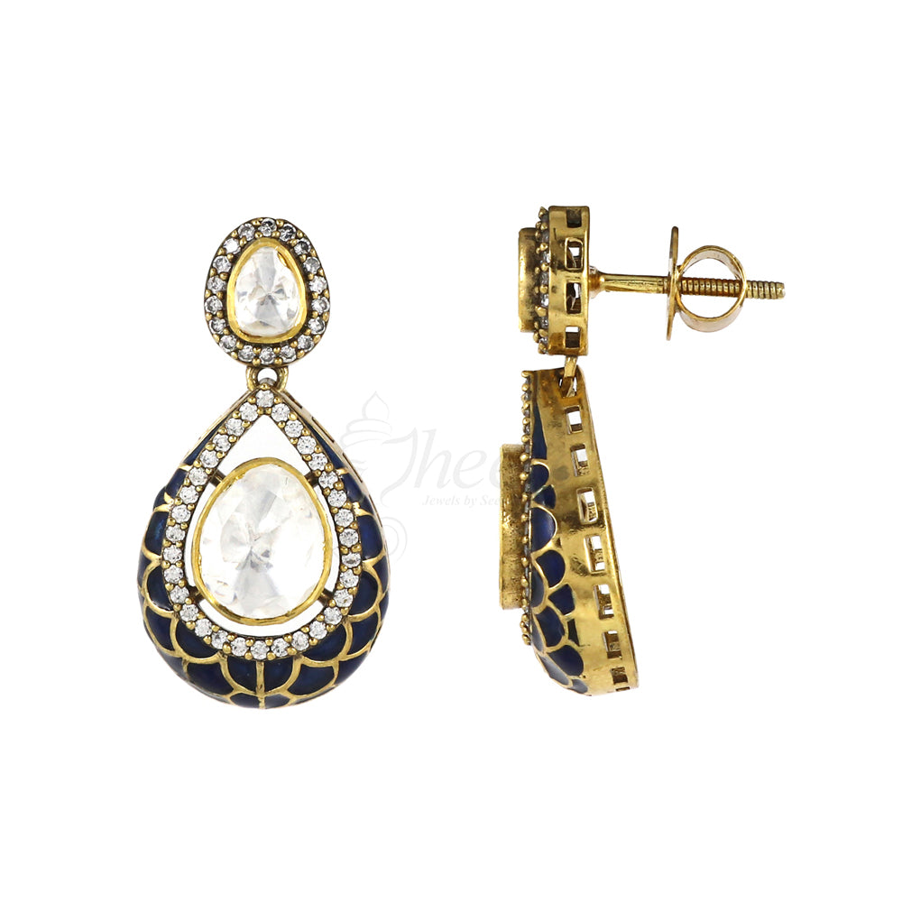 Jadau Kundan Drop Earrings image 4