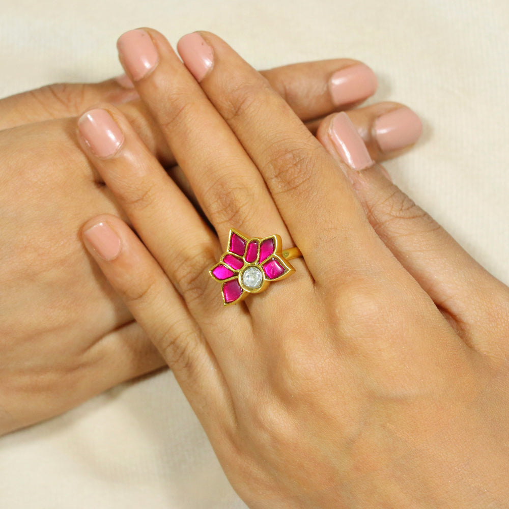 Red Jadau Ring image 0