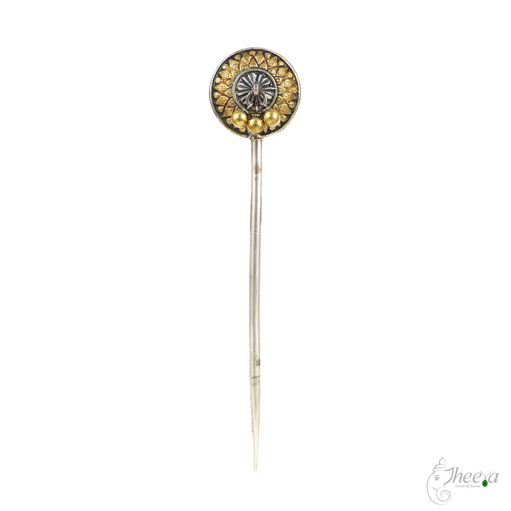 Dual Tone Big Round Hair Pin image 2