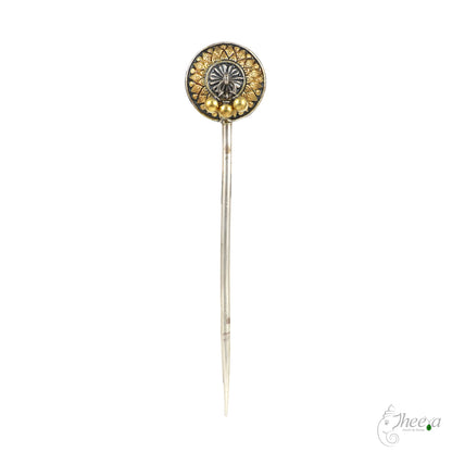 Dual Tone Big Round Hair Pin image 2
