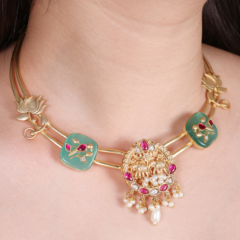 Lotus and Elephant Pendant Hasli image 1