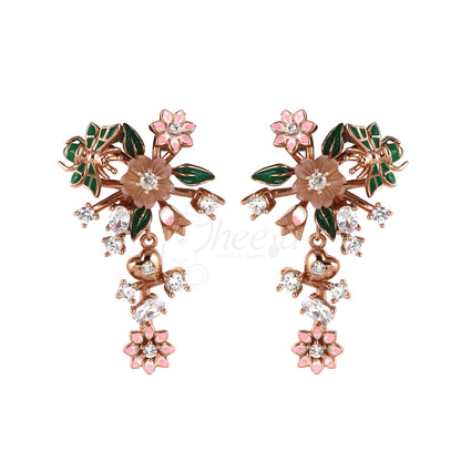 Pink MOP and Enamel Flowers and Butterfly image 2