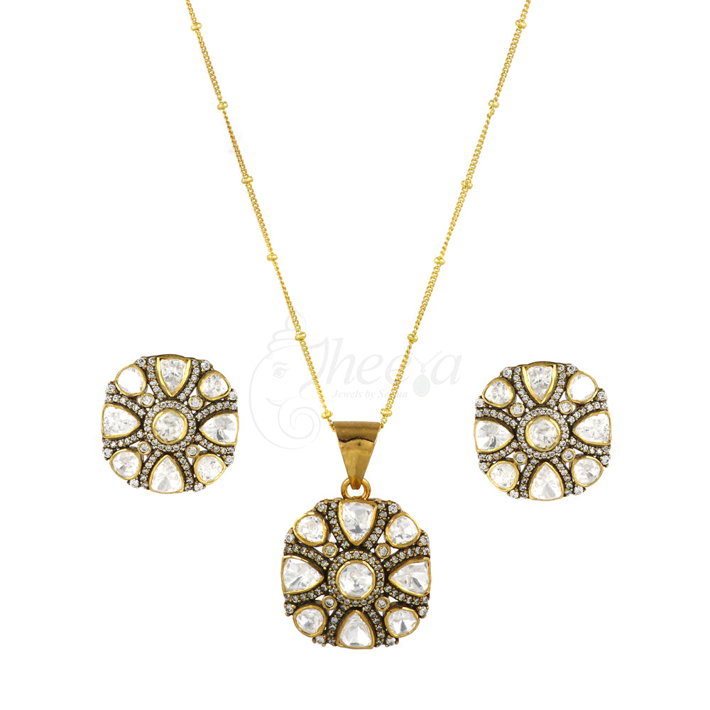 White Moissanite Pendant Set image 3
