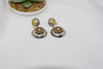 Sterling Silver Floral Mandala  Earrings image 0