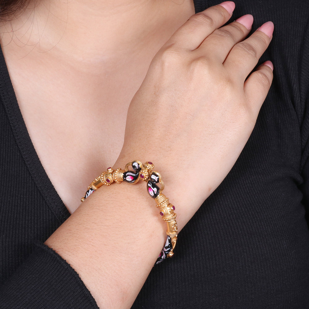 Peacock Enamel Kangan Bracelet image 0