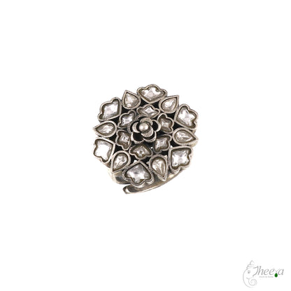 White Kundan Ring image 2