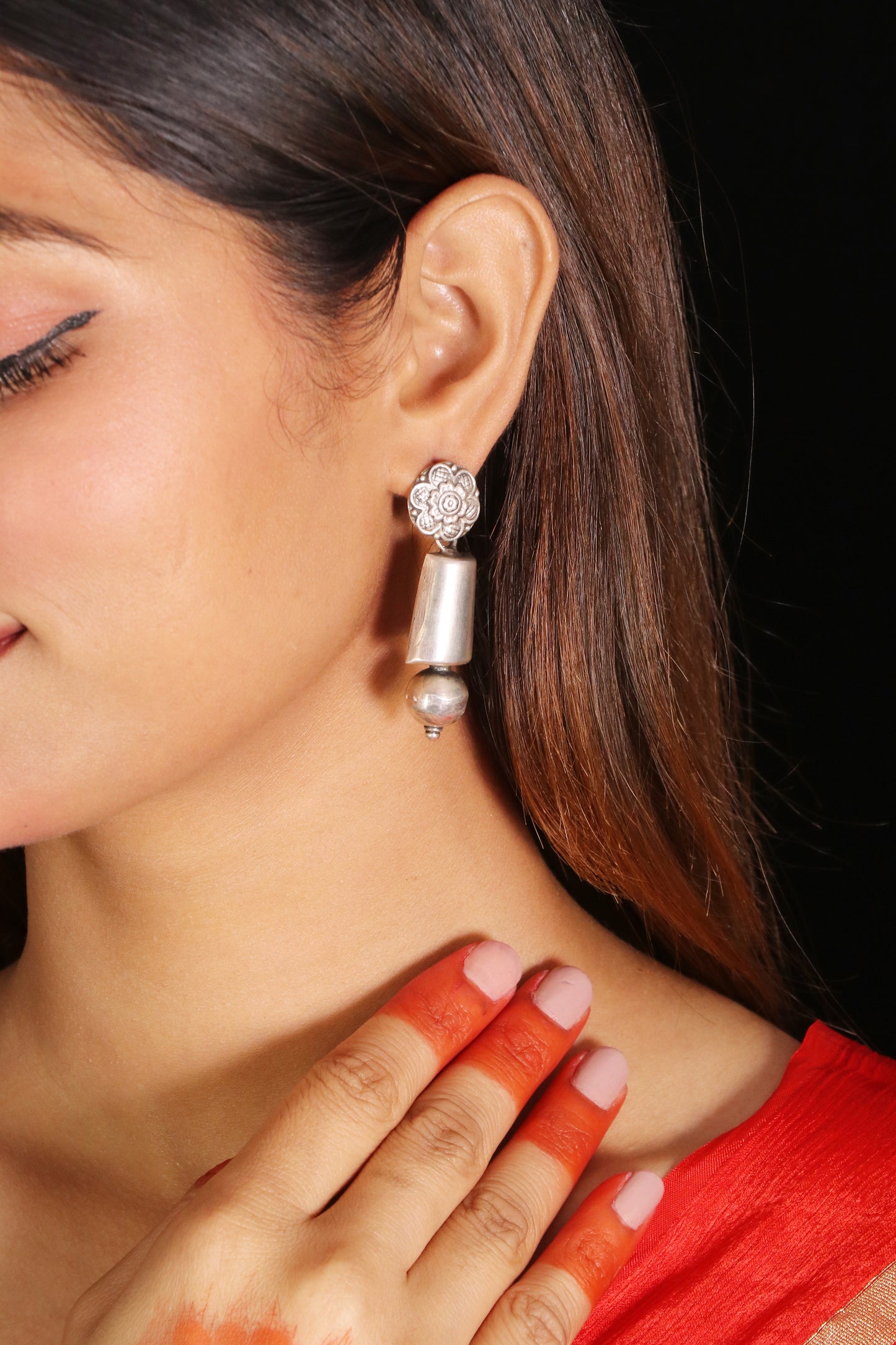 Saadagi Solid Silver Earrings image 1