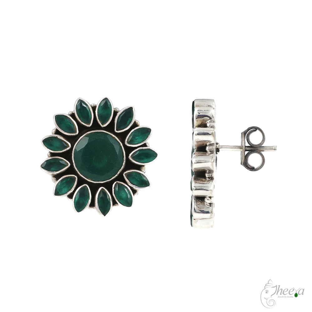 Green Stone Studs image 2