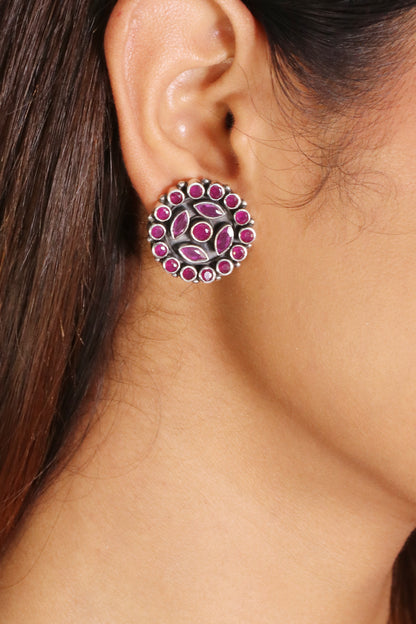 Saadagi Red Round earrings image 1